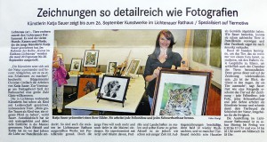 Tierzeichnungen und Tierportraits Katja Sauer Pressebericht Acher- und Bühler Bote