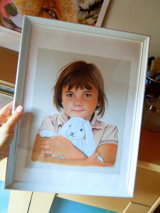 Kinderbild in Pastellkreide von Katja Sauer