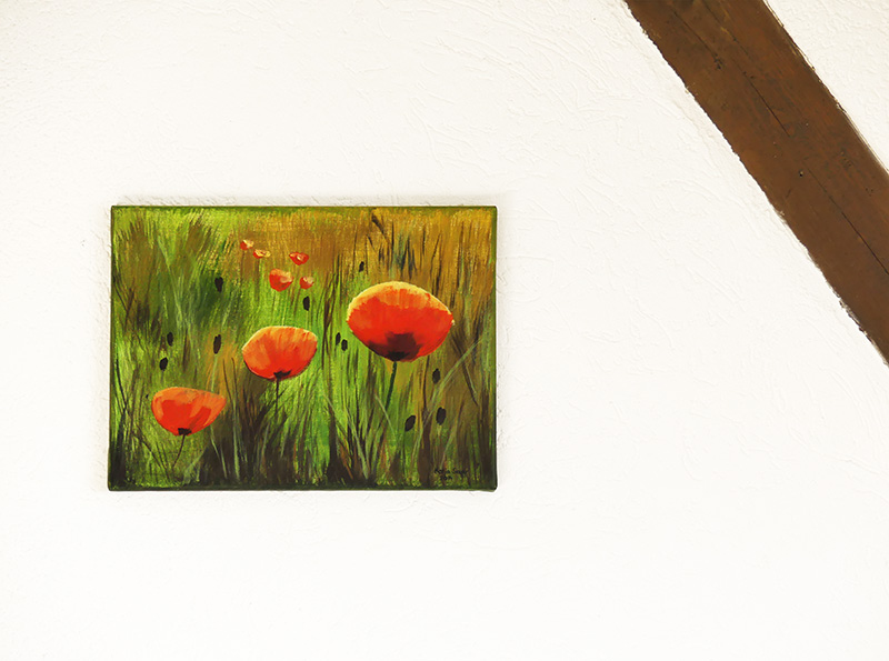 Mohnblumen von Katja Sauer - Acryl auf Keilrahmen (30 cm x 40 cm)