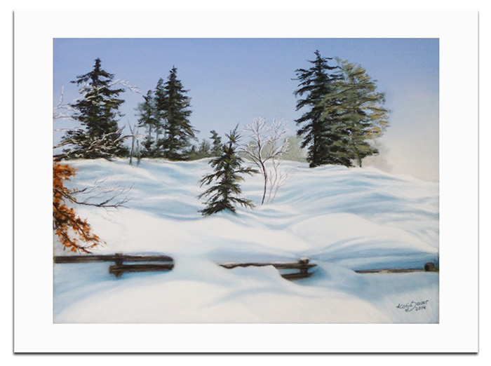 Winterlandschaft Schliffkopf in Pastellkreide von Katja Sauer