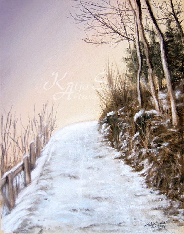 Winterweg_Pastellkreide_Katja_Sauer