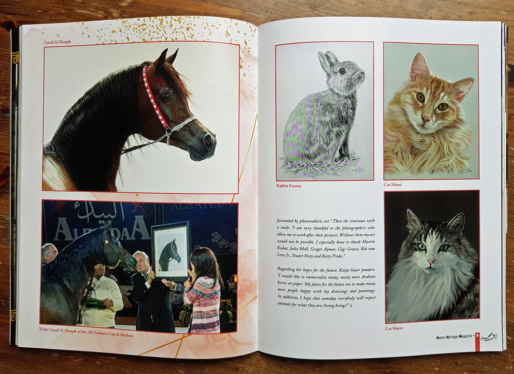 Gezeichnete Tierportraits von Katja Sauer in Magazin